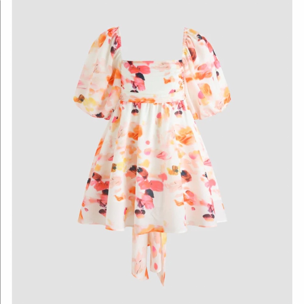 LookSky Square Neck Floral A-line Dress